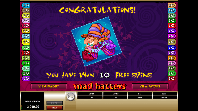 Характеристики слота Mad Hatters 2