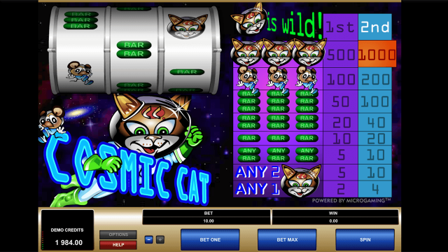 Характеристики слота Cosmic Cat 7